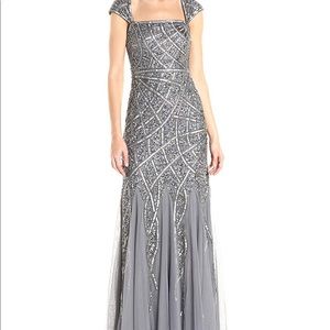 Adrianna Papell Women's Cap Sleeve Beaded Mermaid Gown - Formal Evening Dress - View #4